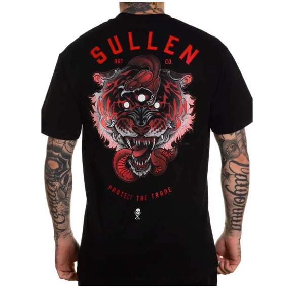 Sullen Men's T-shirt 3 EYE TIGER Tattoos Urban Design Premium Quality - Picture 3 of 12